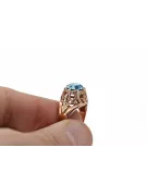 Originálny vinobranie 14K Produkt s ružovým zlatým Aquamarine Ring vintage unikátny VRC080R